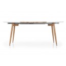 Стол обеденный HALMAR EDWARD белый/дуб медовый 120-200/100